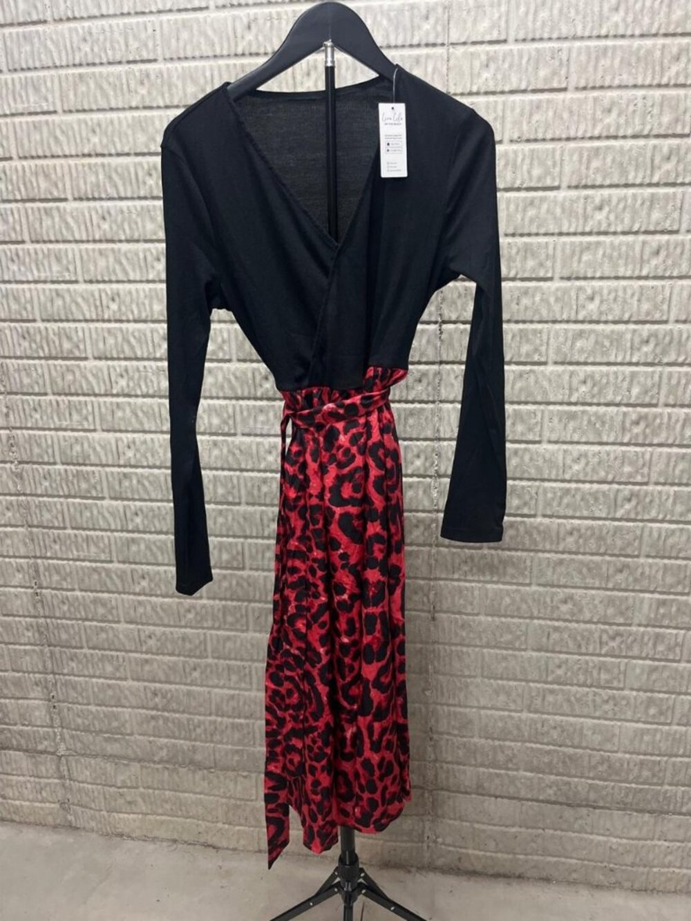 Red Leopard Print Long Sleeve